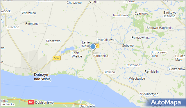 mapa Kamienica, Kamienica gmina Dobrzyń nad Wisłą na mapie Targeo